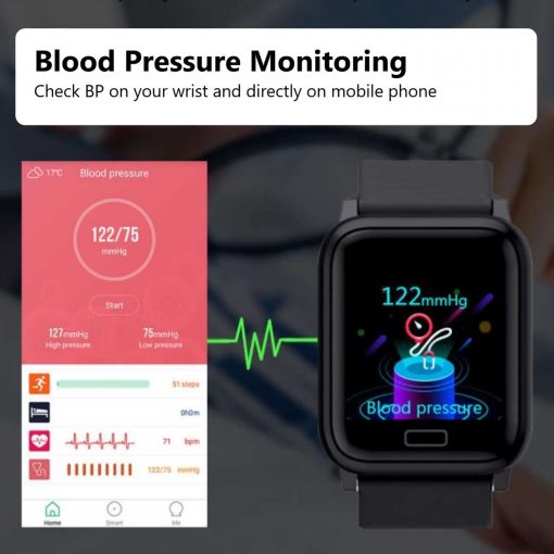 Fitness Activity Heart Rate Tracker Blood Pressure Smart Watch