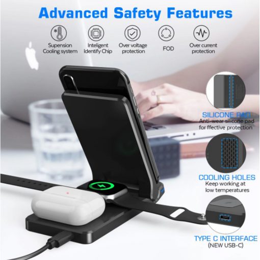 FocusFit High Quality 3 in 1 Wireless Table Charger