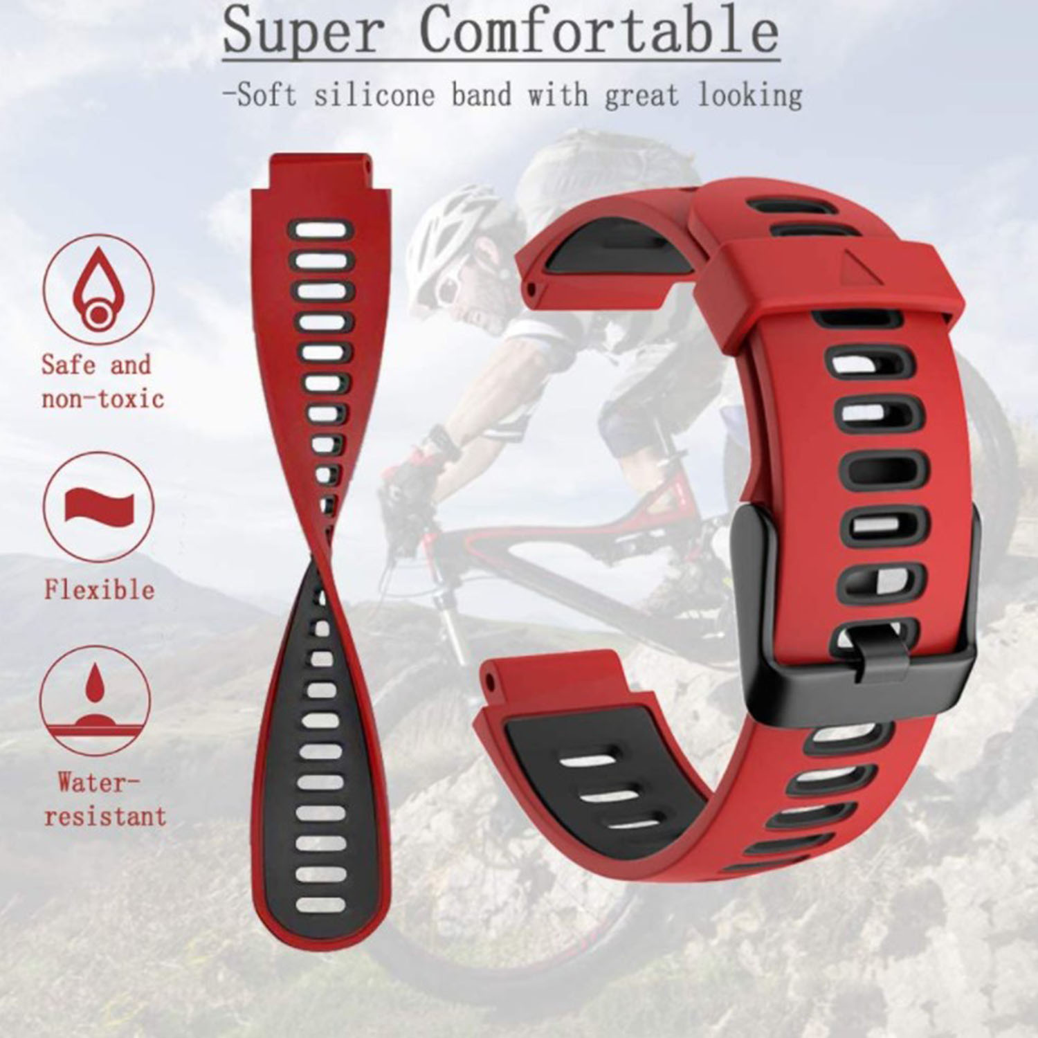 Correa de silicona para Garmin Forerunner 735xt Durable Watch Band Soft  Wristband